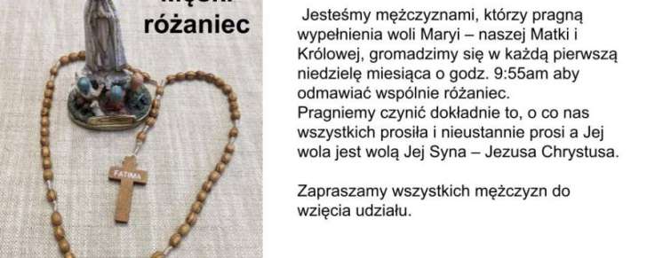 Męski Różaniec dla Maryi, Matki Bożej Różańcowej    