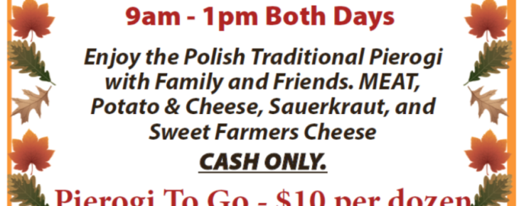 Pierogi To Go, November 8 & 9, 2025  